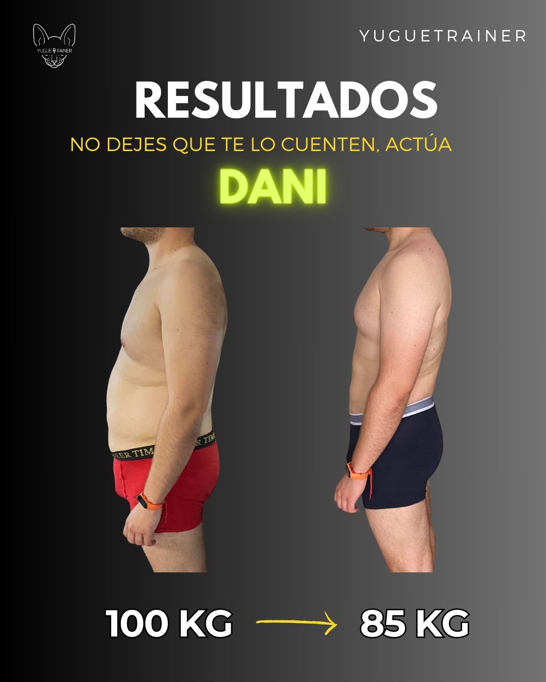 Resultados de Dani — Antes y después